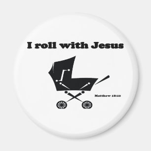 Ich rolle mit Jesus Magnet