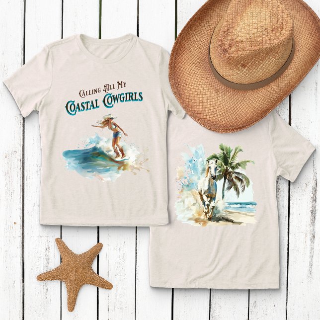 Ich rufe alle meine Cowgirls an der Küste Tri-Blend Shirt (Von Creator hochgeladen)