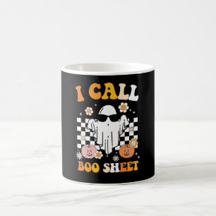 Ich rufe Boo Sheet Halloween Retro Geist Kaffeetasse