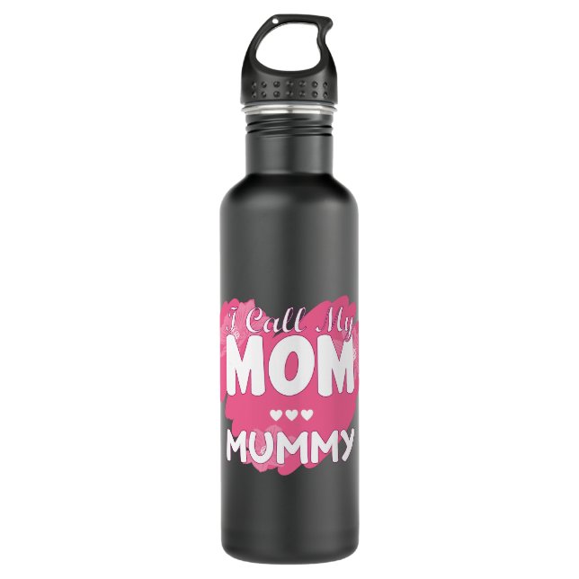 Ich rufe meine Mama Mommy an Edelstahlflasche (Vorderseite)