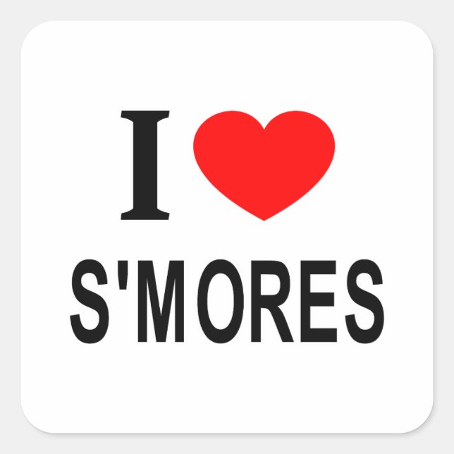 ICH ❤️'S MORES I LIEBE'S MORES I HERART S'MORES QUADRATISCHER AUFKLEBER (Vorderseite)