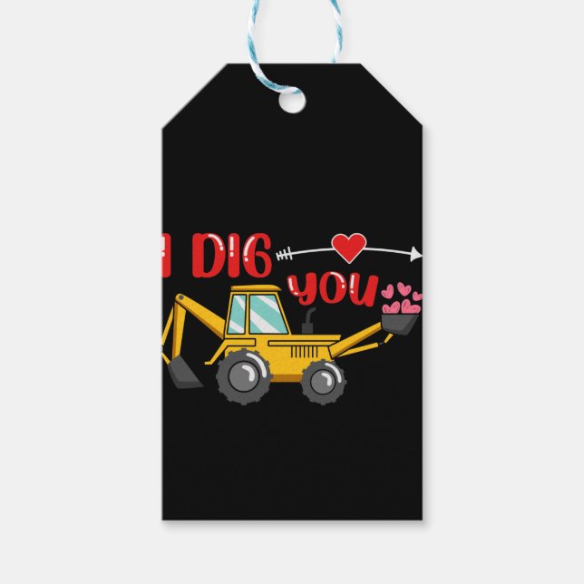 Ich sage dir Backhoe Valentine Geschenkanhänger (Vorderseite)
