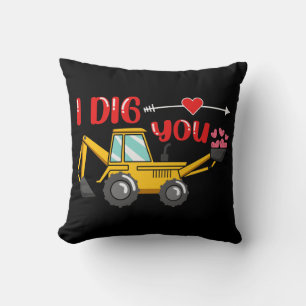 Ich sage dir Backhoe Valentine Kissen