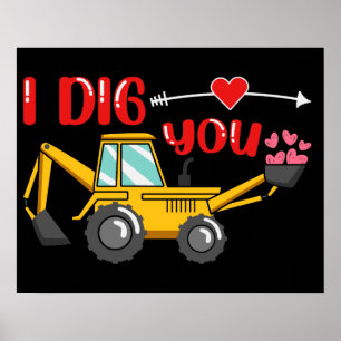 Ich sage dir Backhoe Valentine Poster
