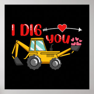 Ich sage dir Backhoe Valentine Poster