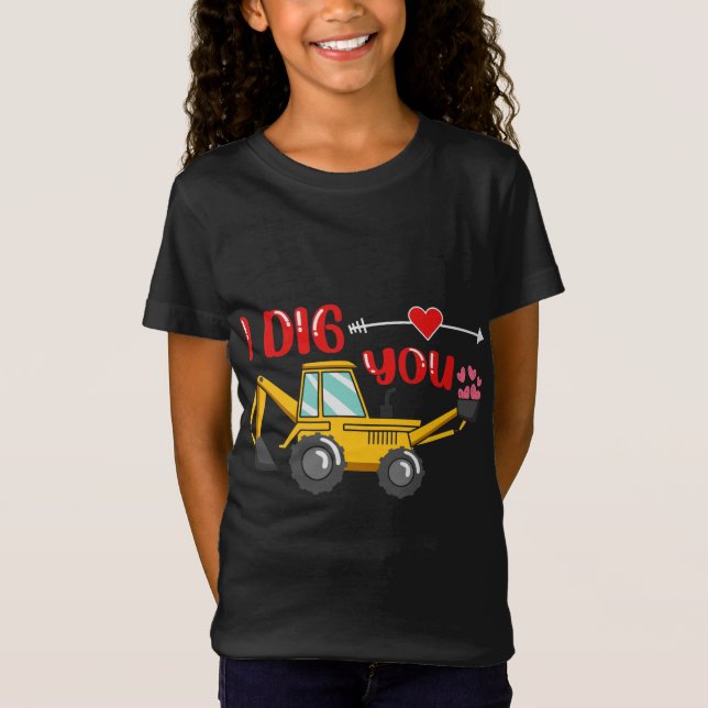 Ich sage dir Backhoe Valentine T-Shirt (Vorderseite)