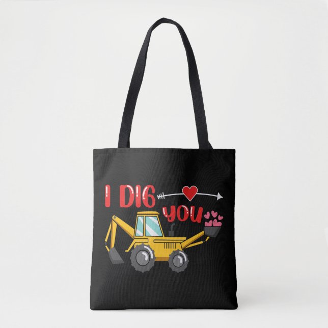 Ich sage dir Backhoe Valentine Tasche (Vorderseite)