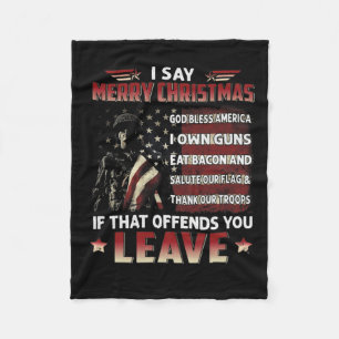 Ich sage frohe Weihnachten Gott segne Amerika ich  Fleecedecke