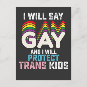 Ich sage "Gay" und werde Trans Kids LGBT schützen Einladungspostkarte
