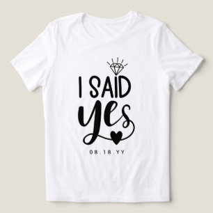 Ich sagte Ja Diamond & Heart Datum Tri-Blend Shirt