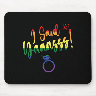 Ich sagte Ja Gay Lgbtq Pride Regenbogen Bräutigam Mousepad