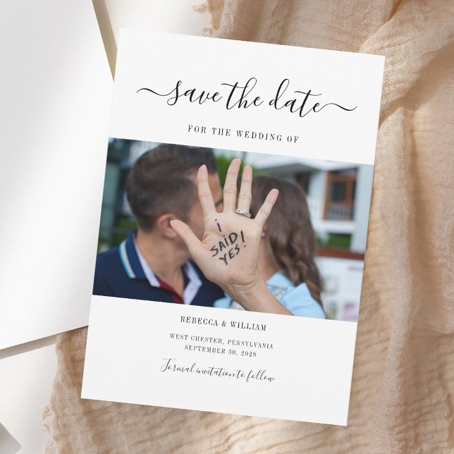 Ich sagte ja Verlobung Foto Save The Date (I Said Yes Engagement Photo Save The Date)
