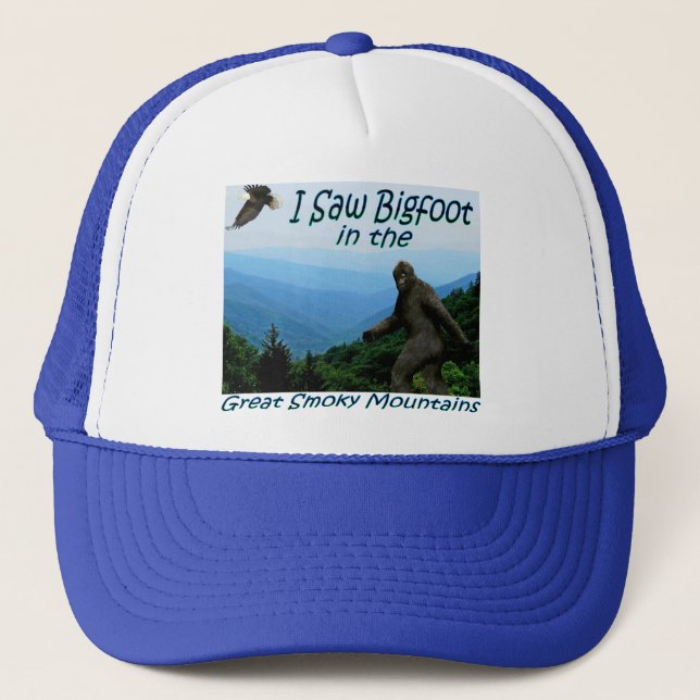 Ich sah Bigfoot - Great Smoky Mountains-Hut Truckerkappe (Vorderseite)
