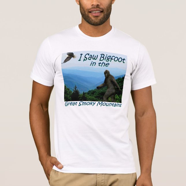 Ich sah Bigfoot-Große rauchige Gebirgsangepassten T-Shirt (Vorderseite)