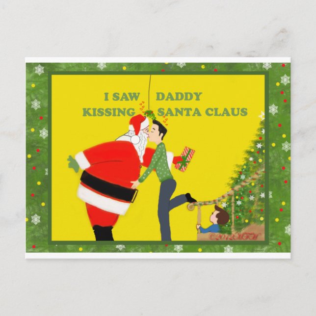 Ich sah Daddy Kissing Santa Claus Gay Weihnachten (Vorderseite)