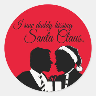 ICH SAH DADDY KISSING SANTA CLAUS RUNDER AUFKLEBER