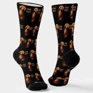 Ich sah, dass Jesus Christlichen Zitat lustig Socken