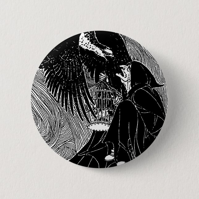 Ich sah den drei Hexe-Knopf Button (Vorderseite)