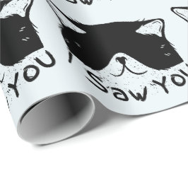 Ich sah dich lustig Katze | Schwarze Katze | Niedl Geschenkpapier
