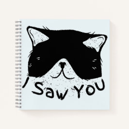 Ich sah dich lustig Katze | Schwarze Katze | Niedl Notizbuch