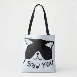 Ich sah dich lustig Katze | Schwarze Katze | Niedl Tasche