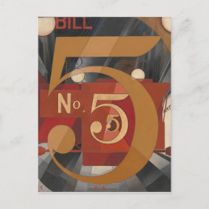 Ich sah die Zahl 5 in Gold Postkarte