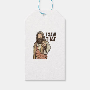 Ich sah diesen religiösen zeigenden Vintage-Stich- Geschenkanhänger