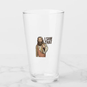 Ich sah diesen religiösen zeigenden Vintage-Stich- Glas