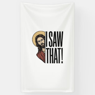 Ich sah dieses lustige religiöse Peek-Grafikdesign Banner
