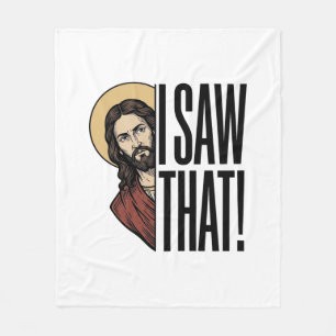 Ich sah dieses lustige religiöse Peek-Grafikdesign Fleecedecke