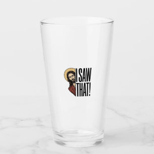 Ich sah dieses lustige religiöse Peek-Grafikdesign Glas