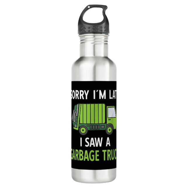 Ich sah eine Mülltrasse Recycelnd Müll Edelstahlflasche (Vorderseite)