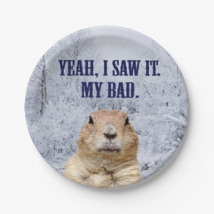 Ich sah es am Tag des Groundhog Pappteller
