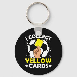 Ich sammle gelbe Fußballkarten Schlüsselanhänger