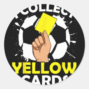 Ich sammle gelbe Karten Fußball Runder Aufkleber