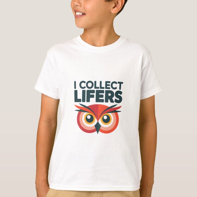 Ich sammle Lifer - Funny Red Owl Vogelbeobachtung  T-Shirt (Vorderseite)
