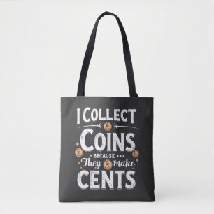 Ich sammle Münzen, weil sie einen Cents-Sammler bi Tasche
