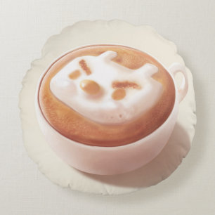 Ich schäme mich vor Gefühlen - Kaffeekunst Rundes Kissen