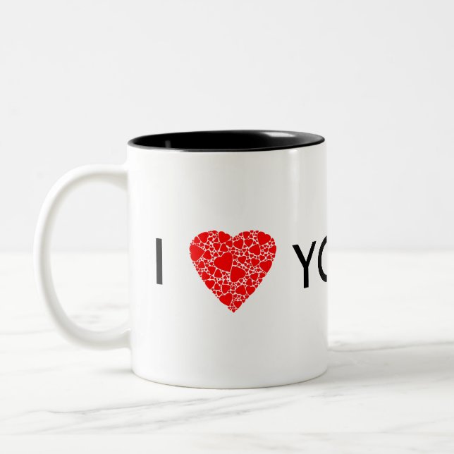 Ich schätze Ihren Text | Geschenk zum Personalisie Zweifarbige Tasse (Links)