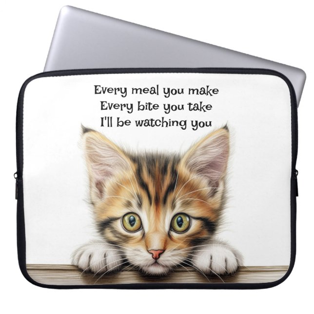 Ich schaue dir die lustige Cat Electronics Bag an Laptopschutzhülle (Vorderseite)
