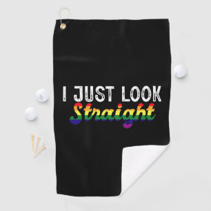 Ich schaue einfach geradeaus LGBT Regenbogen-Stolz Golfhandtuch