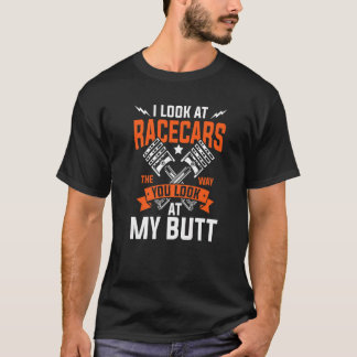 Ich schaue mir Rennwagen Garage Mechaniker & Renne T-Shirt