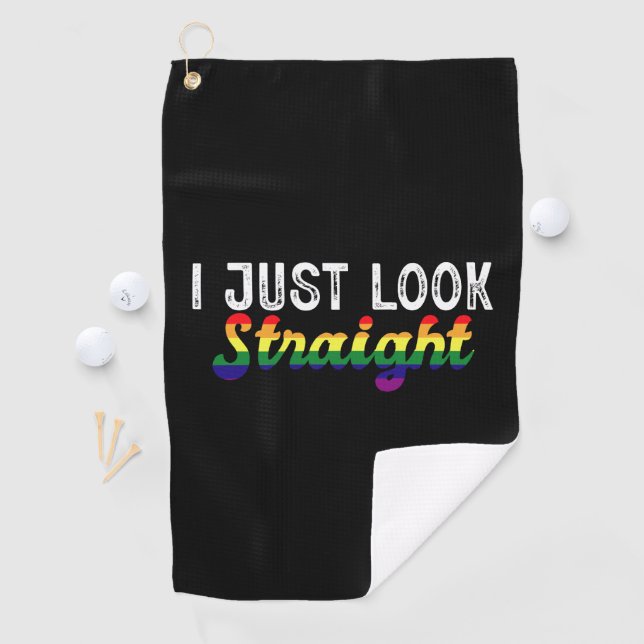 Ich schaue nur den Monat des LGBT-Regenbogenmonats Golfhandtuch (Insitu)