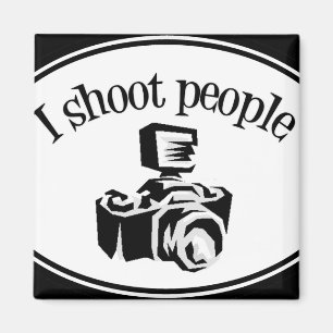 Ich schieße die Kamera von Retro Fotografen B&W Magnet