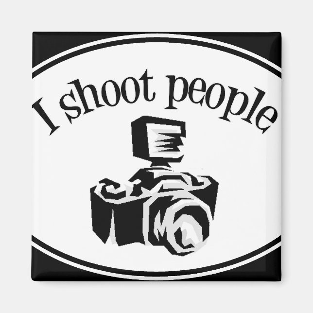 Ich schieße die Kamera von Retro Fotografen B&W Magnet (Vorne)