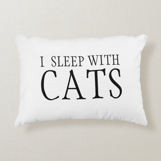 Ich schlafe mit Katzen Kissen (Vorderseite)