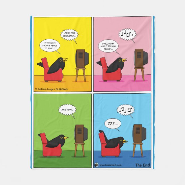 Ich schlafe nie Comic Fleecedecke (Vorderseite)
