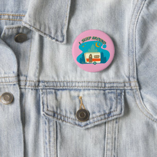 Ich schlafe um Camper Van Camping Explorer Natur Button