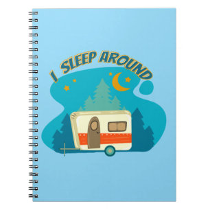 Ich schlafe um Camper Van Camping Explorer Natur Notizblock