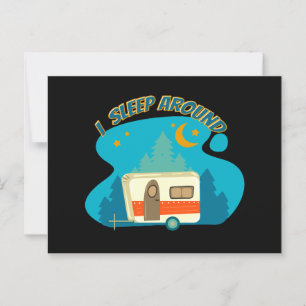 Ich schlafe um Camper Van Camping Explorer Natur Postkarte
